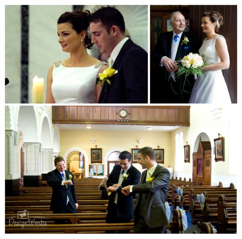 bride and groom at lusk church designworks photography