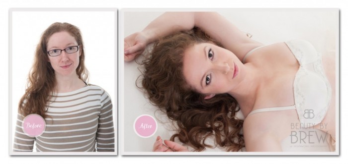 Before and after boudoir DesignWorks Photography
