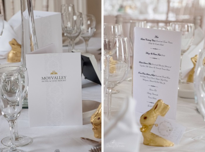 Moyvalley wedding table setting menu